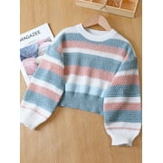 NOBRAND Tween Girl Sweet & Gentle Style Knit Sweater, Suitable For Spring, Summer, Autumn, Back To School, Casual, Home, Outing, Party, Shopping