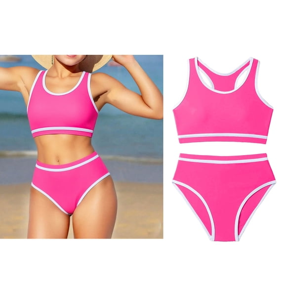 Tween Girl Swimsuit Quick Dry 2 Piece Girl Bathing Suit with Chest Pad Swimsuit for Tween Girls 12-13 Years