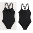 thumbnail image 1 of Tween Girl Swimsuit Sleeveless 1 Piece Swimming Suits Quick Dry Beach Swimwear Cross Shoulder Strap Girls Bathing Suits Size 10-11 Years, 1 of 7
