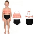 thumbnail image 1 of Tween Girl Swimsuits Two Piece Backless Halter Swimsuit with Chest Pad Bathing Suit Girls Size 11-12 Years, 1 of 5