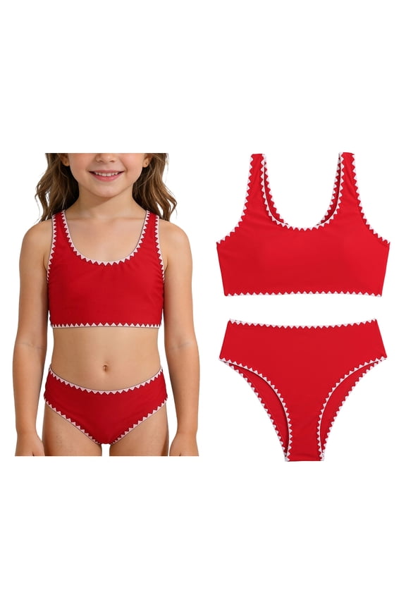 Tween Girl Swimsuits Two Piece Quick Dry Girls Swim Suit with Chest Pad Swim Suits for Tweens Girls 10-11 Years