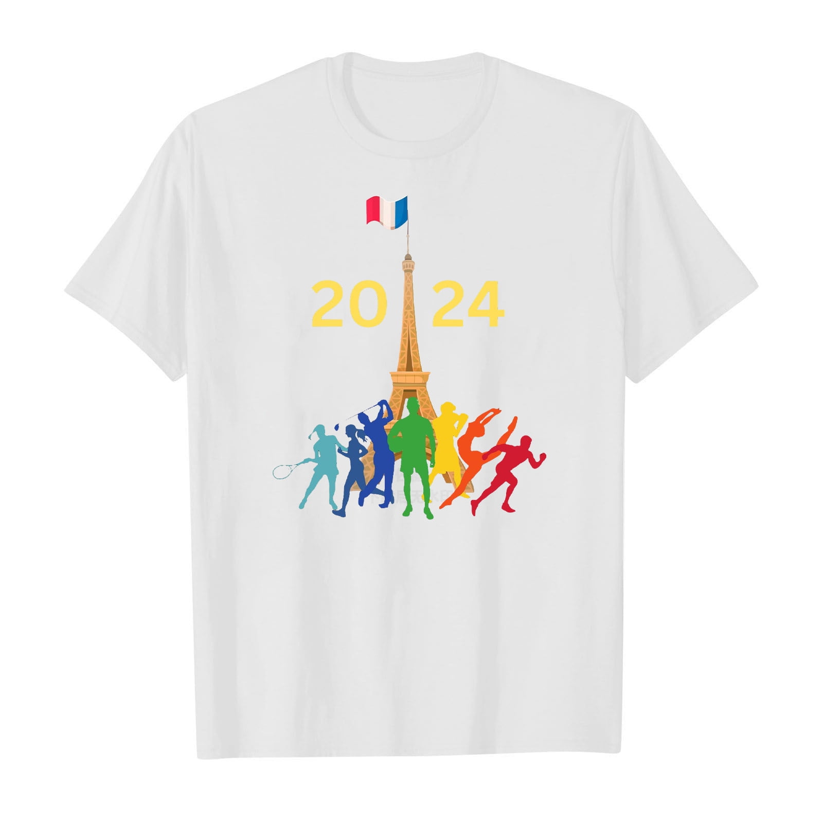 Tween Girl's 2024 Paris Olympics Graphic Tees Short Sleeved Round Neck