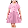 thumbnail image 1 of Tween Girl's Clothing Set 2 Piece Outfits Button Down Collared Tops with Pleated Skirt Set, 1 of 6