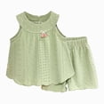 thumbnail image 1 of Tween Girls 11-13T 2PC Summer Outfit Set Cute Ruffle Tank Top + Casual Shorts Gibobby,11-12 Years,Green, 1 of 9