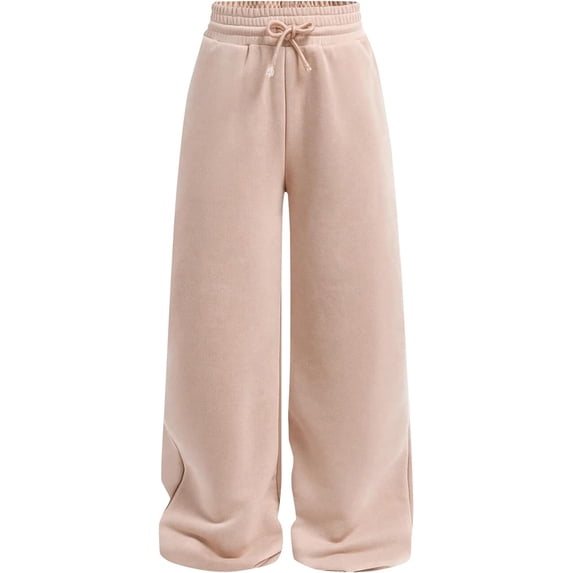 Tween Girls All-Season Baggy Sweatpants, Soft Elastic Waist Wide Leg Joggers for School & Daily Wear