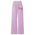 thumbnail image 1 of Tween Girls Bow Drawstring Loose Fit Lightweight Athletic Casual Pants Straight Leg Trousers, 1 of 4
