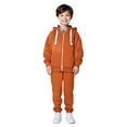 thumbnail image 1 of Tween Girls Boys Sweatsuit Set 2PC Long Sleeve Orange Tracksuit Pullover Hoodie and Jogger Pants Fall Winter Clothes Tween Clothes11-12 Years, 1 of 7