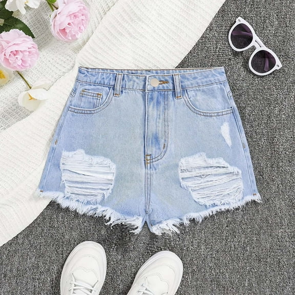 Tween Girls' Denim Shorts Jean Shorts for Teen Girls High Waisted Denim Shorts Summer Outfits for Girls Girl Shorts Size 10-11 Years