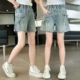 thumbnail image 1 of Tween Girls' Denim Shorts Girls' Jeans Embroidered Summer Clothes for Girls Girls Jeans Size 10-11 Years, 1 of 9