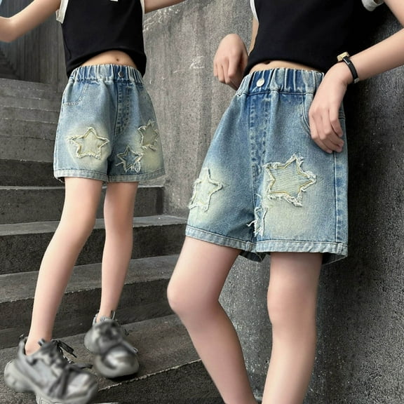 Tween Girls Denim Shorts Jeans Girls High Waisted Denim Shorts Summer Girl Clothes Girls Clothes Size 12-13 Years