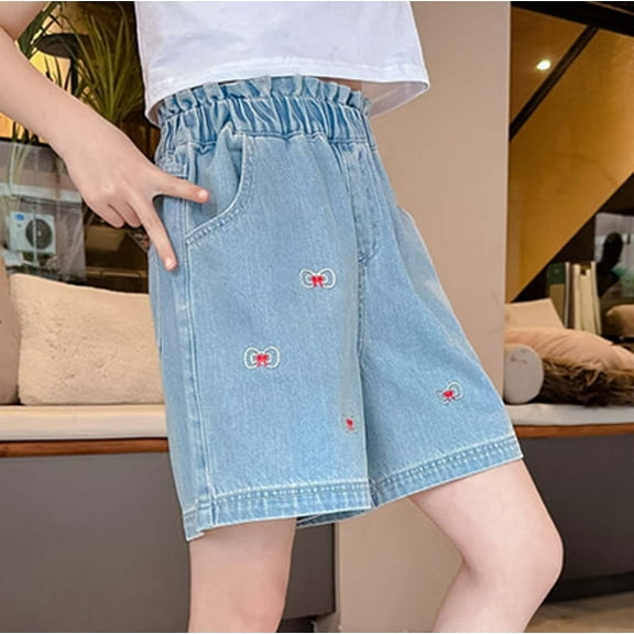 Tween Girls' Denim Shorts Jeans for Girls High Waist Denim Shorts Girls Summer Shorts Girls Clothes Size 11-12 Years