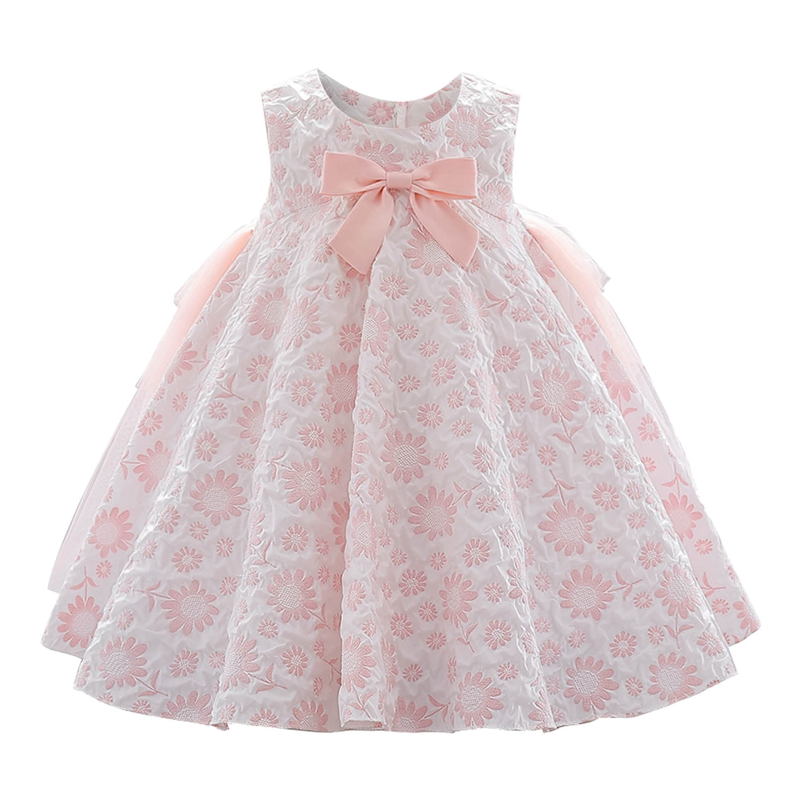 Tween Girls Dresses Size 18 Months24 Months Bowknot Mesh Flower Dress
