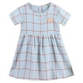 thumbnail image 1 of Tween Girls Dresses Size 18 Months-24 Months Summer Casual Short Sleeves Striped Plaid Party Princess Dress Sundress, 1 of 4