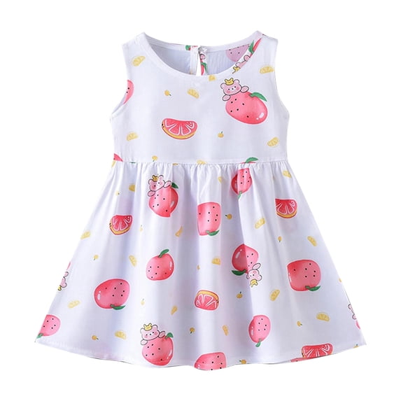 Tween Girls Dresses Size 3 Years-4 Years Summer Floral Printing Princess Dress Beach Dress Sundress Graphic Dress
