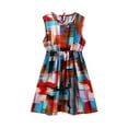 thumbnail image 1 of Tween Girls Dresses Size 4 Years-5 Years Crew Neck Summer Sleeveless Sundress Casual Beach Floral Prints Party Dress Graphic Dress, 1 of 3