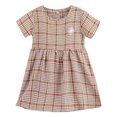 thumbnail image 1 of Tween Girls Dresses Size 5 Years-6 Years Summer Casual Short Sleeves Striped Plaid Party Princess Dress Tutu Dress, 1 of 4