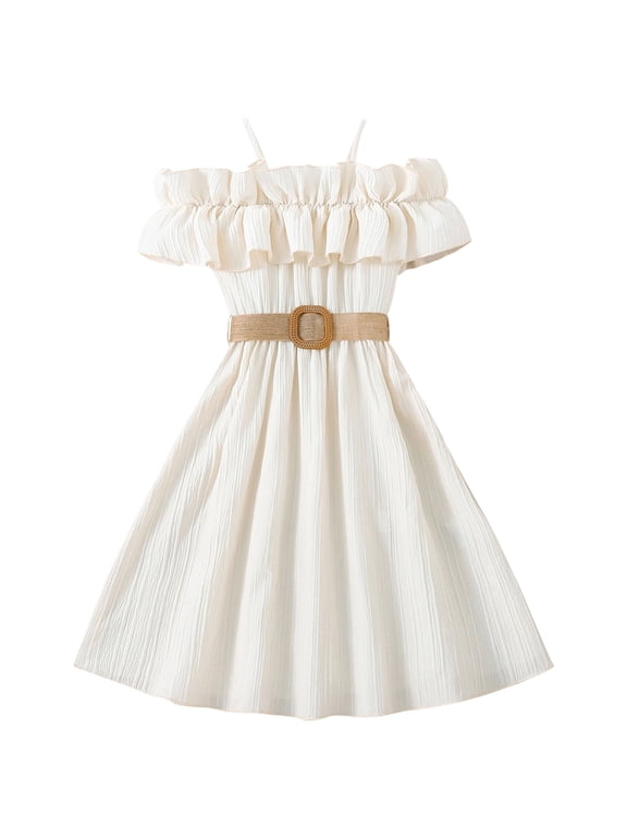 Tween Girls Dresses Size 9 Years-10 Years Sleeveless Solid Princess Dress Dance Party Dresses Girls Clothing