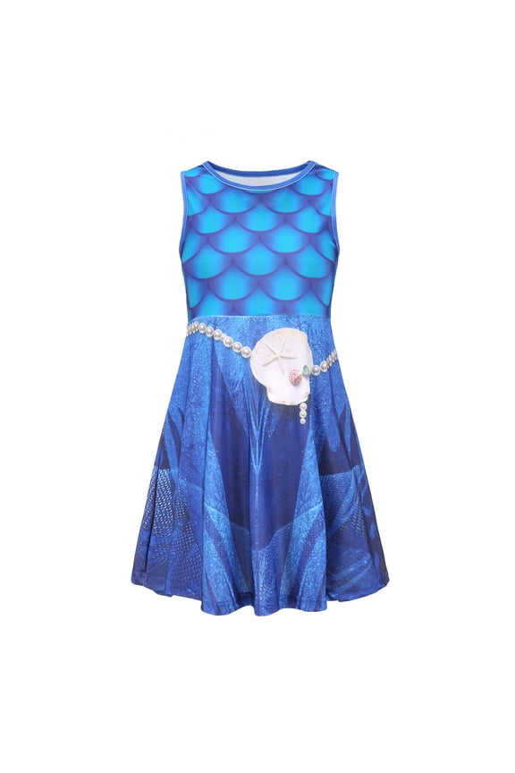 Tween Girls' Dresses Sleeveless Crewneck Floral Printed Casual Home Party Beach Girls Pageant Dress