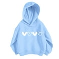 thumbnail image 1 of Tween Girls Hoodies Sweatshirts Heart Print Pullover Kids Fashion Sweater Girls Clothes Blue Size 11-12T, 1 of 9