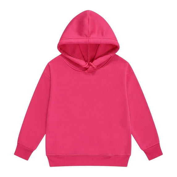 Tween Girls Hoodies Sweatshirts Long Sleeve Pullover Solid Casual Outerwear Lined Hooded Sweater Clothing Hot Pink Size 10-11T