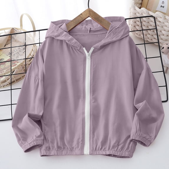 Tween Girls Lightweight Windbreaker Jackets Zip Up Hooded Coats Casual Active Wear Spring Fall Outerwear Tops with Pockets for Kids Teens, Size 9-10