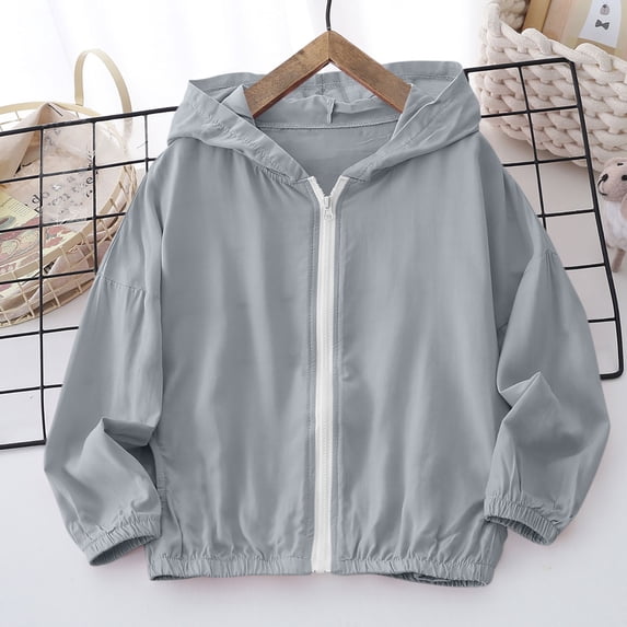Tween Girls Lightweight Windbreaker Jackets Zip Up Hooded Coats Casual Active Wear Spring Fall Outerwear Tops with Pockets for Kids Teens, Size 9-10