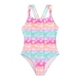 thumbnail image 1 of Tween Girls One Piece Swimsuit Floral Print Swimwear Summer Tie Dye Beach Sport Bathing Suits Size 11-12T, 1 of 8