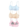 thumbnail image 1 of Girls Elastic Seamless Padded Starter Bras Wireless Breathable Cami Pull-On Design Sports Training Bra for Ages 10-16, 1 of 5