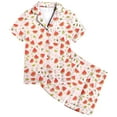 thumbnail image 1 of Tween Girls Pajama Set Fruit Print 2 Piece Short Sleeve Button-Down Sleepwear with Shorts Set Summer Clothes for Girls Girl Pajamas Size 12-13 Years, 1 of 4