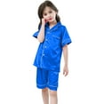 thumbnail image 1 of Tween Girls Pajama Set Solid Button Down Tops Set Toddler Girl Sleepwear Boys Christmas Pajamas Size 12-13 Years, 1 of 8