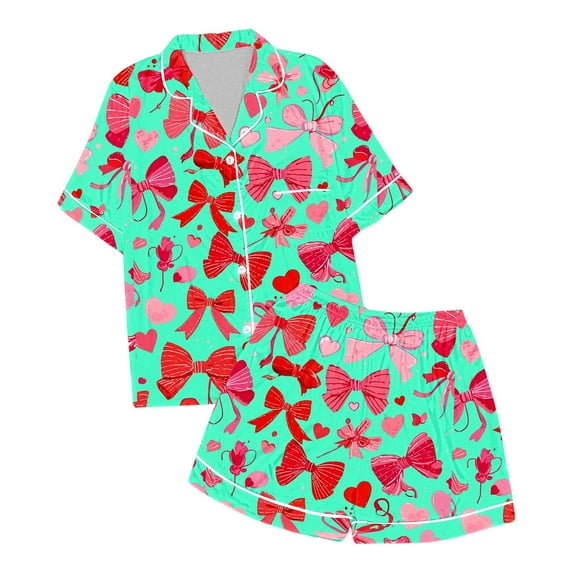 Tween Girls' Pajama Sets Fashion Kids Button Down Pajamas Set Girls' Fashion Pajamas Set Silk Christmas Pajamas 12-13 Years Cute Girl Clothing