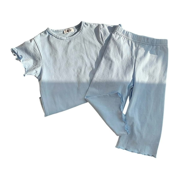 Tween Girls Pajamas Set Short Sleeve Crewneck Pullover Top Pants Set Fall Pjs Sleepwear Outfits Tween Pjs for Girls Size 10-11 Years