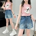 thumbnail image 1 of Tween Girls' Shorts Jeans Girls High Waist Denim Shorts Toddler Girl Clothes Summer Girls Jeans Size 10-11 Years, 1 of 8