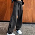 thumbnail image 1 of Tween Girls Soft Knit Wide Leg Pants Elastic Waist Relaxed Fit Flowy Trousers for Casual Holiday Lounge Wear, 5T-16Y, 1 of 6
