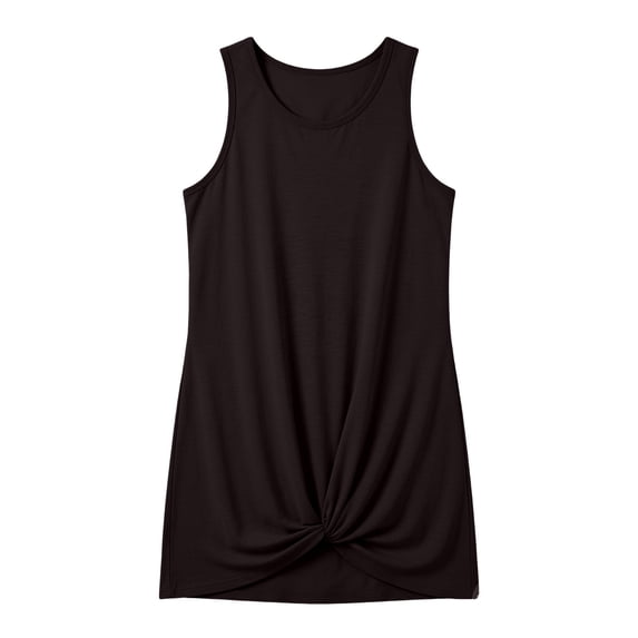 Tween Girls Solid Color Sleeveless Dress Casual Summer Daily Wear for 6-14Y