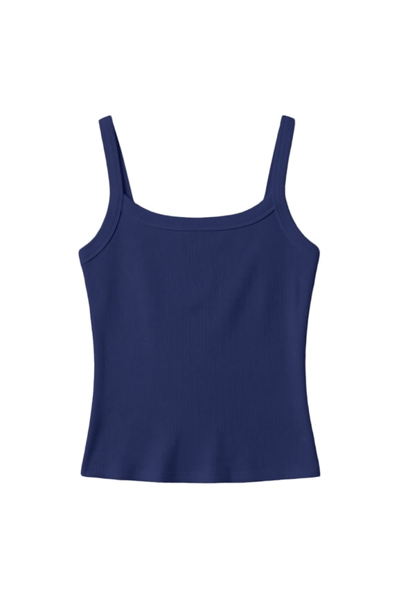 Tween Girls Solid Ribbed Knit Tank Top Stretch Slim Lightweight Casual Summer Cami 7-16Y