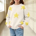 thumbnail image 1 of Tween Girls Star Print Pullover Sweaters Crewneck Long Sleeve Knit Jumpers Fall Winter Warm Casual Tops Fashion Trendy Outerwear for Little Kids Toddler Girls, Size 10-12, 1 of 5