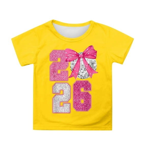 Tween Girls Summer Short Sleeve T Shirt Cute Cartoon Print Casual Top Kids Graphic Tee Clothes