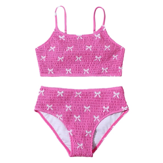 Tween Girls Swimsuit Summer Floral Print Swimwear Two Piece Cute Ruffle Bikini for Beach Pool Swim Bathing Suit Swimsuits