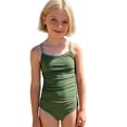thumbnail image 1 of Tween Girls Swimsuit Summer Solid Color Tankini Two Piece with Contrast Binding Trim for Swimming Beach Set Bathing Suit Swimwear Swimsuits, 1 of 5