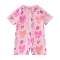 thumbnail image 1 of Tween Girls Swimsuit Summer Swimwear Piece Bowknot Baby Toddler Half Zip Front Zipper Swimwear for Kids Bathing Suit Swimsuits, 1 of 7