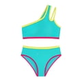 thumbnail image 1 of Tween Girls Swimsuit Summer Two Piece One Shoulder Bathing with Chest Pad Color Bikini 7 16 Years Swimwear Swimsuits, 1 of 7