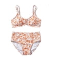 thumbnail image 1 of Tween Girls Swimsuits 2 Piece Floral Print Bikini Swimsuit Two Piece Cute Ruffle Tankini for Toddler Kids Beach Pool Party Swimwear 5-6 Years, 1 of 6