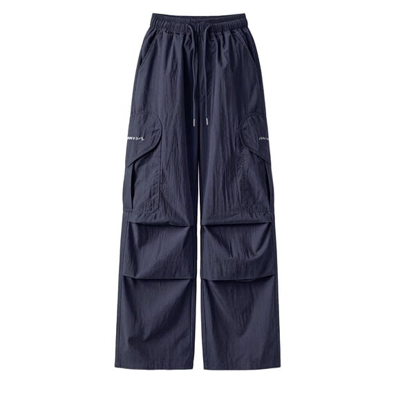 Tween Girls Trendy Clothes Girls Embroidered Wide Leg Cargo Pants Loose Elastic Waist Outdoor Streetwear Pants for 5-15 Years