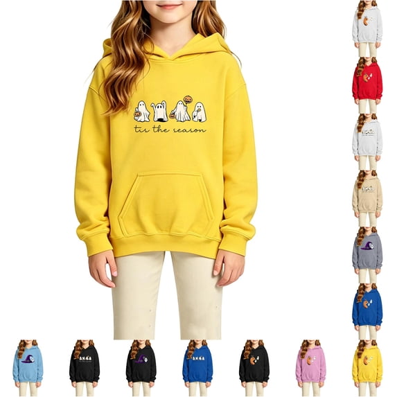 Tween Halloween Hoodie Boys Girls Long Sleeve Loose Casual Printed Sweatshirt with Pocket Party Outfit