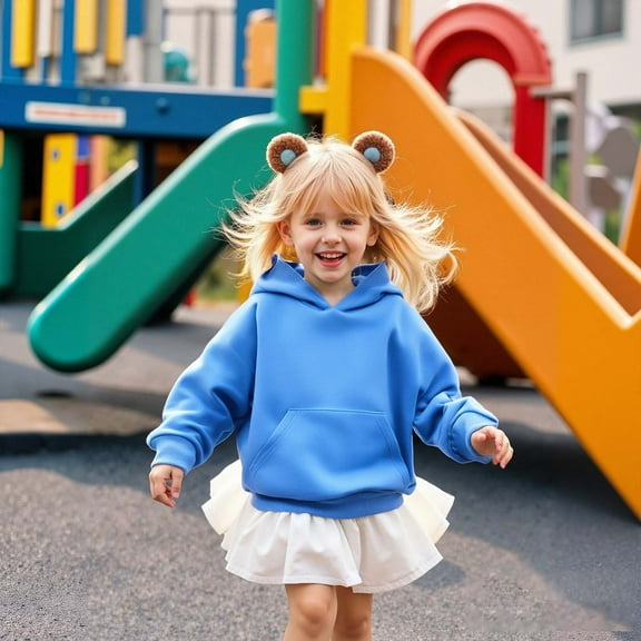 Tween Hoodie Blue Hooded Casual Long Sleeve Hoodie Sweatershirt Pullover Winter Clothes Little Girls Clothes 10-11 Years