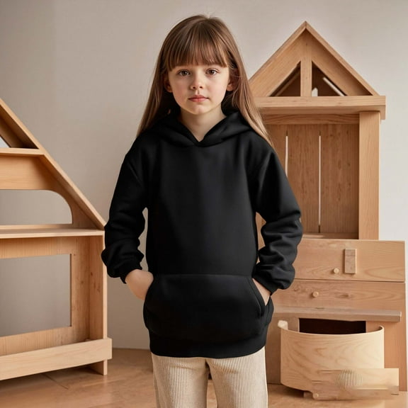 Tween Hoodie Kids Black Hoodies Casual Long Sleeve Hoodies Fall Clothes 10-11 Years Boy Clothes