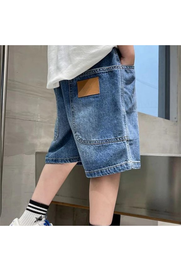Tween Jean Shorts Classic Straight Leg Jeans Shorts with Pockets Boy Clothes 11-12 Years