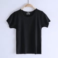 thumbnail image 1 of Tween Kids Basic Solid Short Sleeve T-Shirt Girls Boys Casual Crewneck Tees Everyday Summer School Uniform Cotton Blend Plain Top Base Layer Active Undershirt, Size 7, 1 of 5