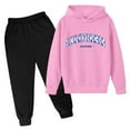 thumbnail image 1 of Tween Kids Sweatsuit Set for Girls 2PC Long Sleeve Pink Hooded Sweatshirt Jogger Set Winter Clothes 11-12 Years Old Girl Clothes, 1 of 2